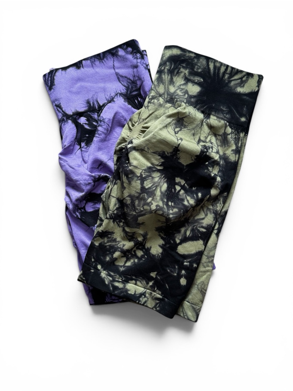 2-Pack Tie Dye Gym Shorts Bundle | Size XL | High Waisted Activewear